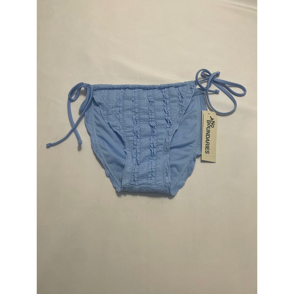 No Boundaries Light Blue Smocked Side Tie Bikini Bottoms NWT Y2K Beach Swim